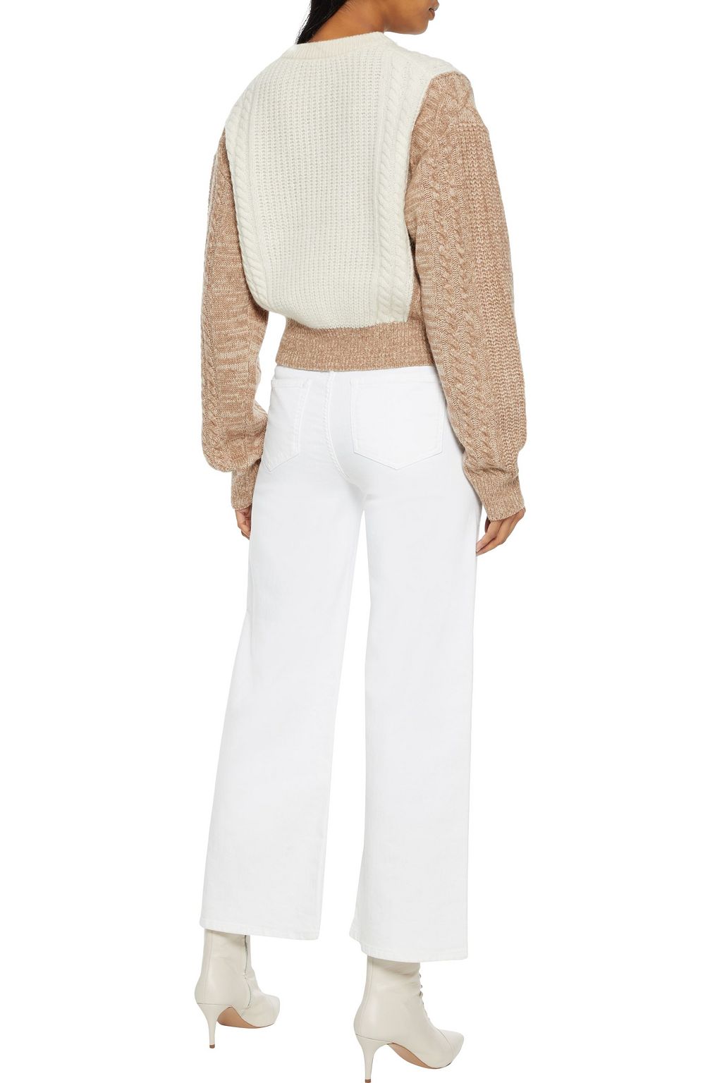 IRIS & INK Christina two-tone cable-knit sweater