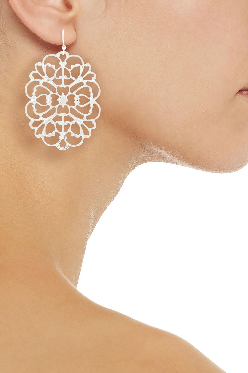 KENNETH JAY LANE Rhodium-plated earrings