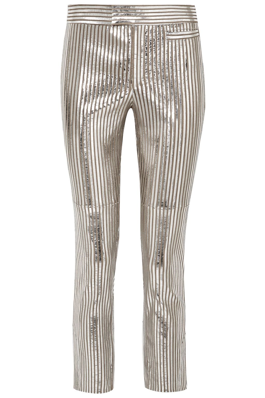 Silver Novida metallic striped leather pants | Sale up to 70% off | THE OUTNET | ISABEL MARANT | OUTNET