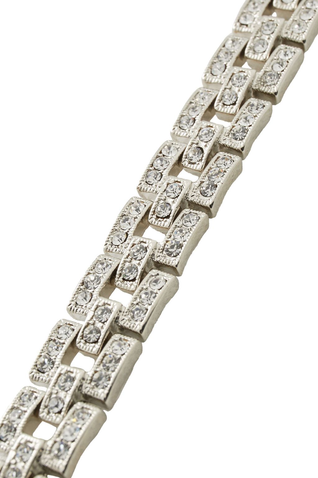 KENNETH JAY LANE Rhodium-plated crystal necklace