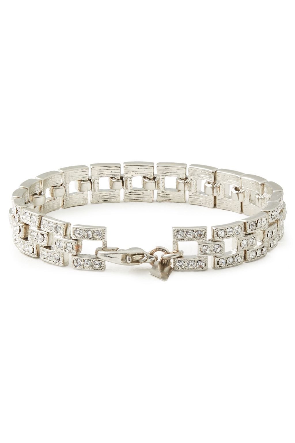KENNETH JAY LANE Rhodium-plated crystal necklace