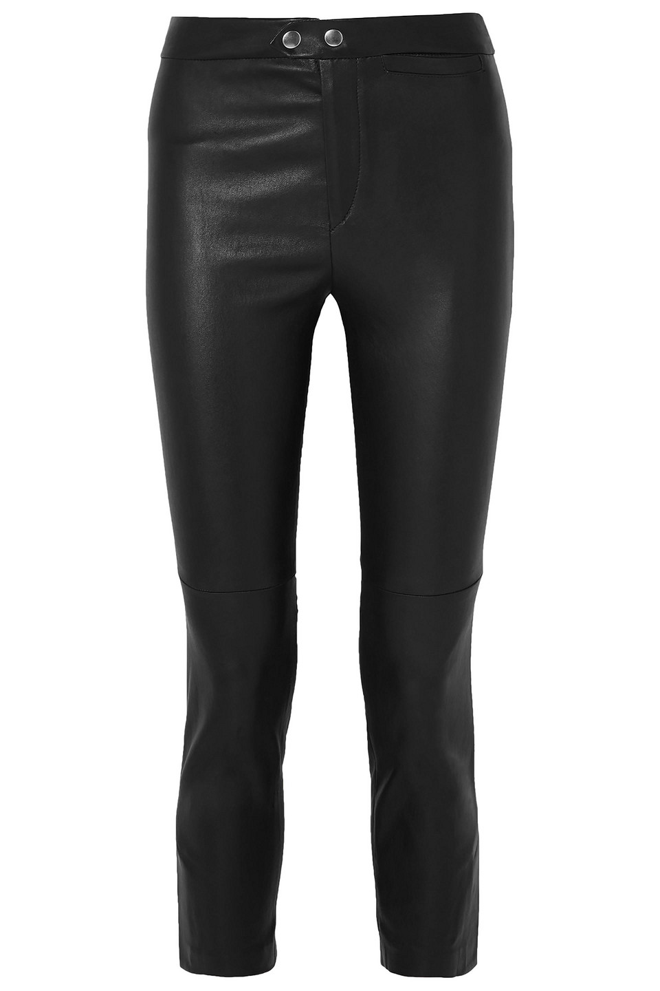 Isabel Marant Mofira Cropped Leather Skinny Pants In Black