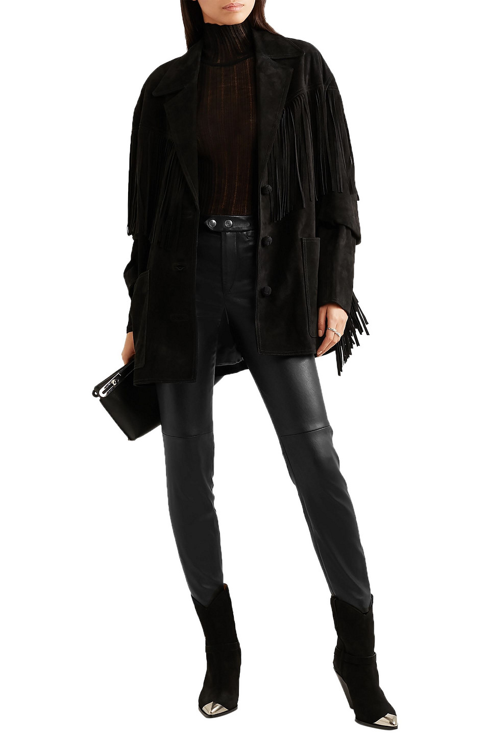 ISABEL MARANT MOFIRA CROPPED LEATHER SKINNY PANTS