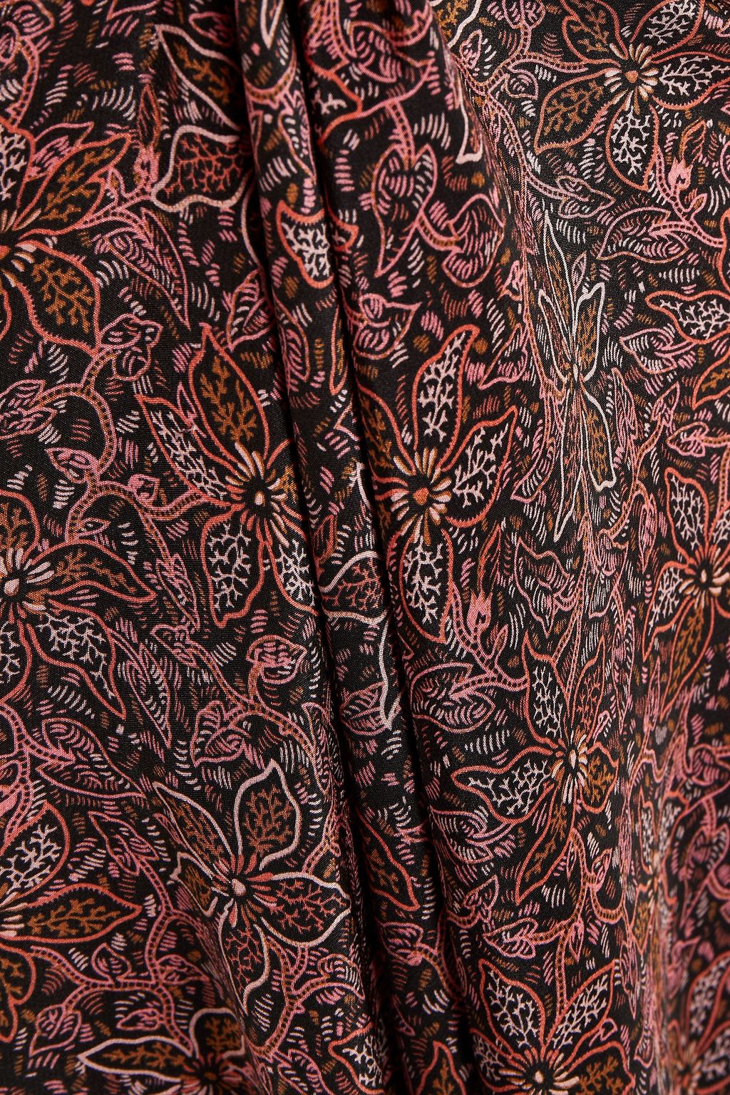 VANESSA BRUNO Gathered printed silk crepe de chine midi dress