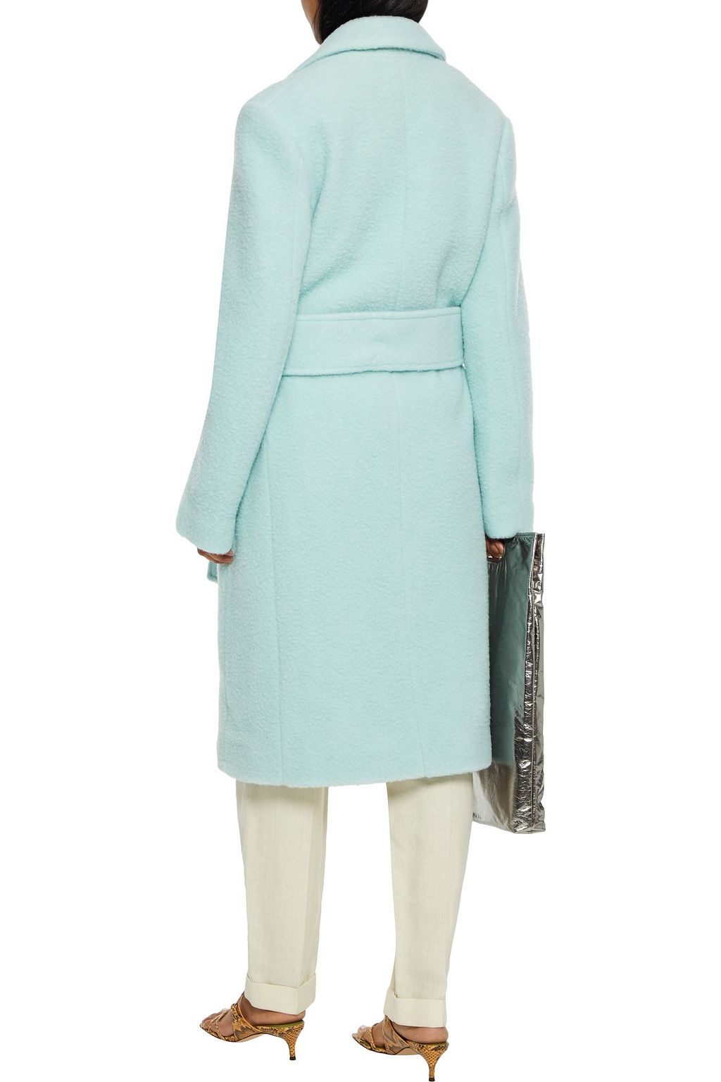 HELMUT LANG Teddy belted brushed wool-blend felt coat