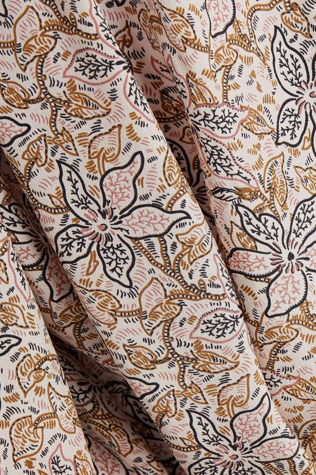 VANESSA BRUNO Belted printed silk crepe de chine blouse