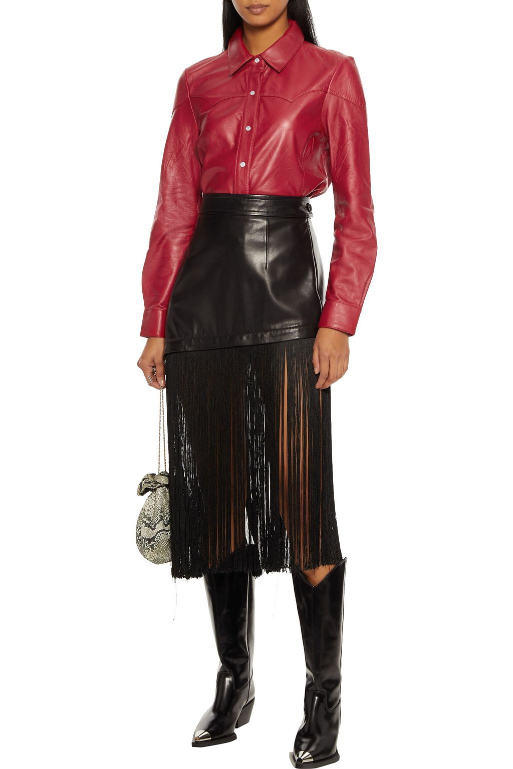 WALTER BAKER Mirabel leather shirt