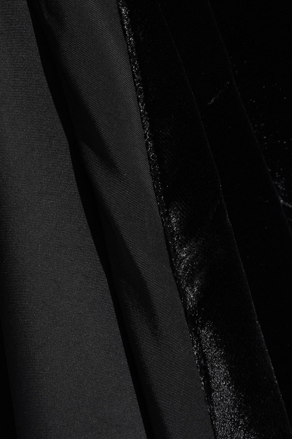 HELMUT LANG Satin-paneled velvet dress