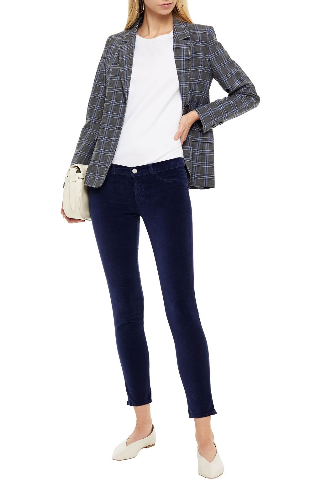 J BRAND Cotton-blend velvet skinny pants