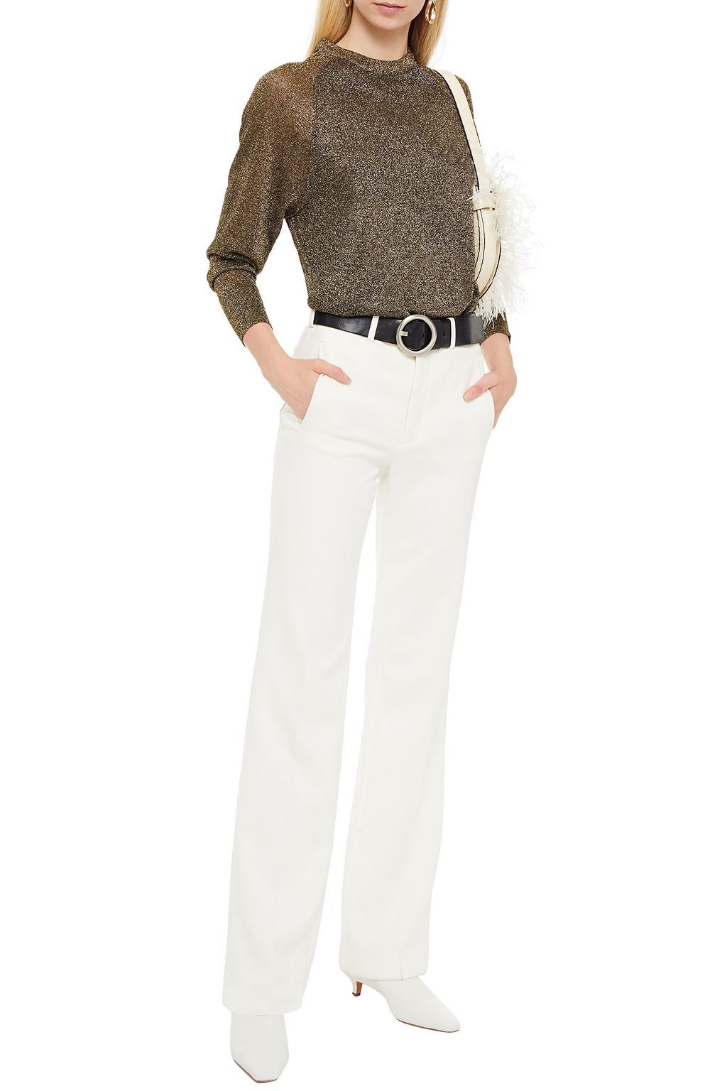 MISSONI Metallic crochet-knit sweater