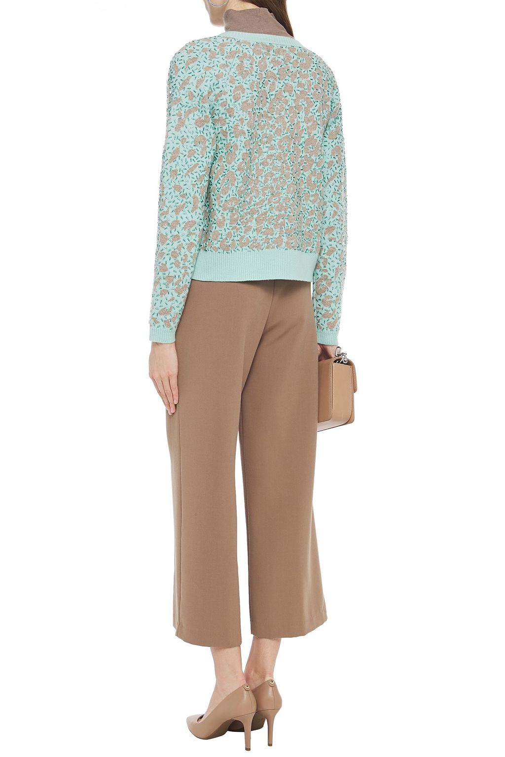 MISSONI Embellished jacquard-knit cashmere cardigan