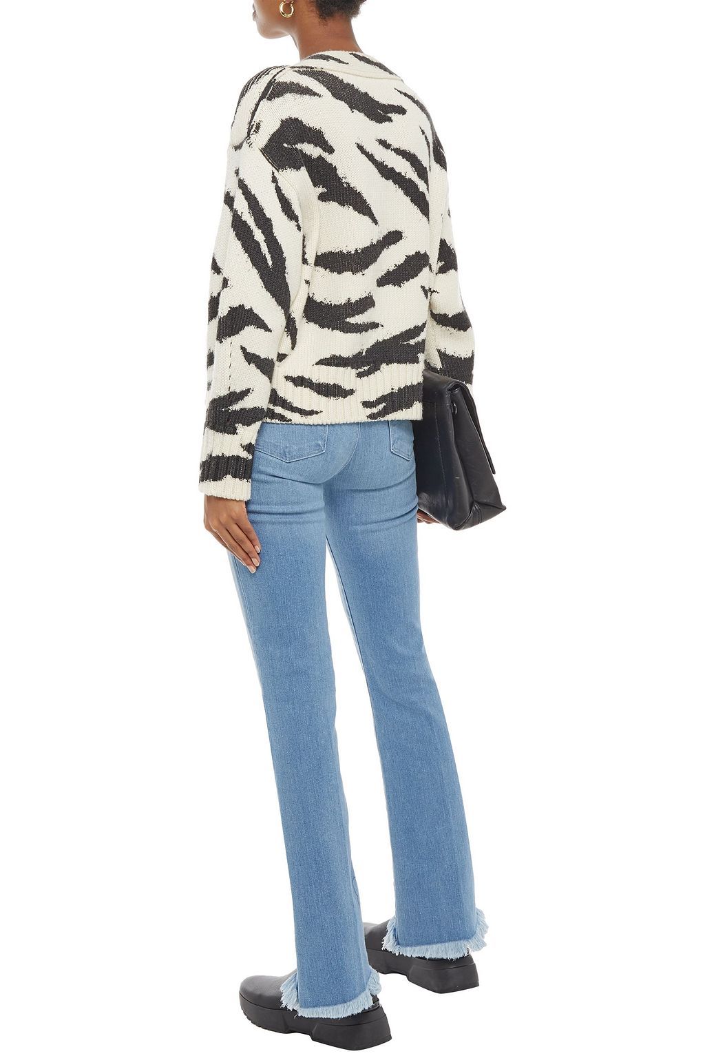J BRAND Frayed mid-rise bootcut jeans