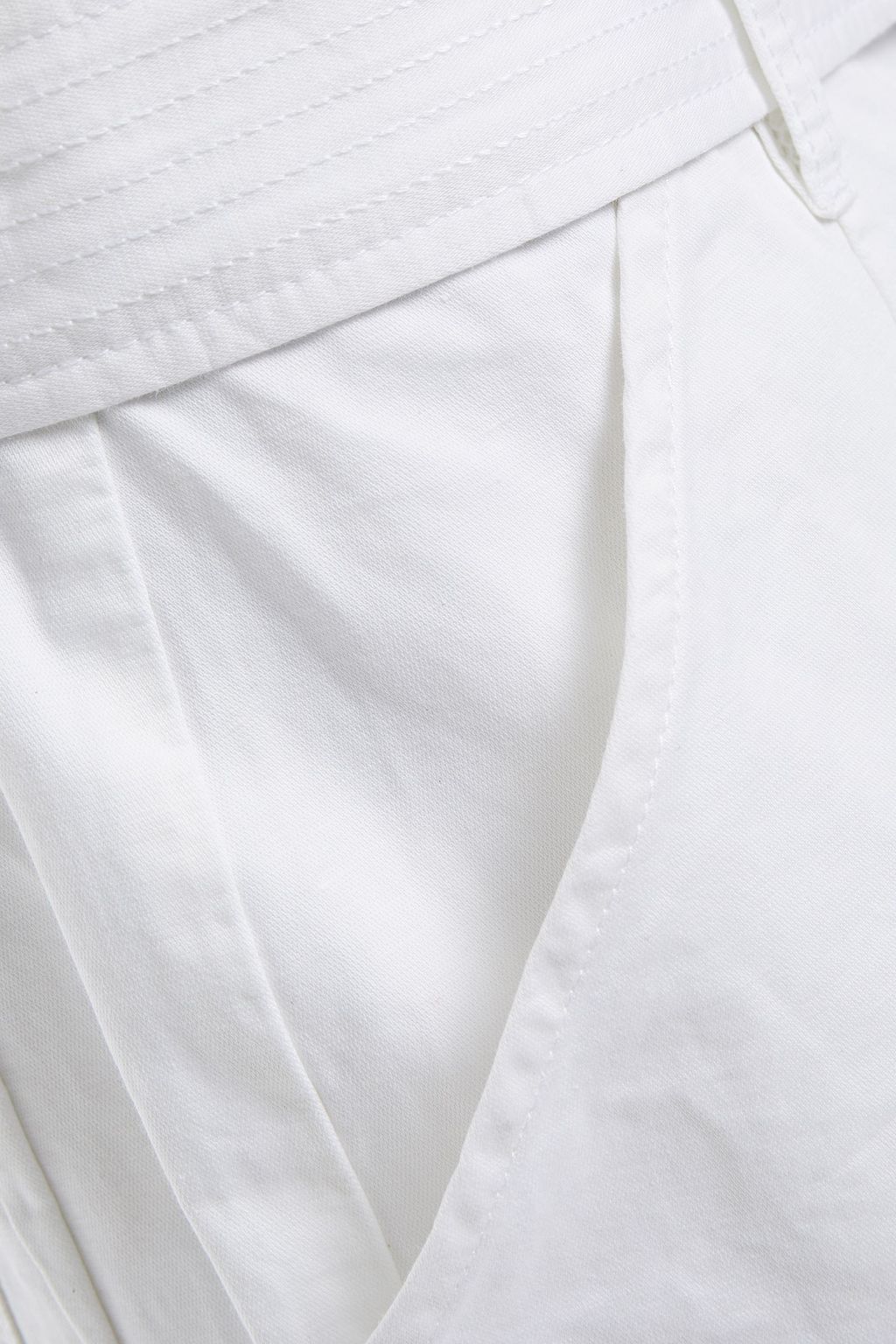 J BRAND Athena cropped belted cotton and linen-blend tapered pants