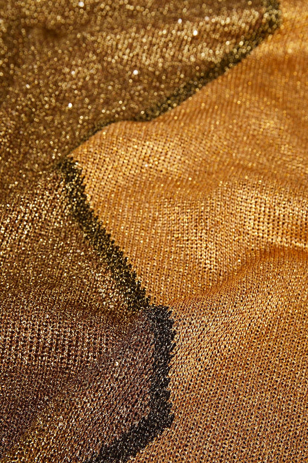 MISSONI Sequin-embellished metallic knitted scarf