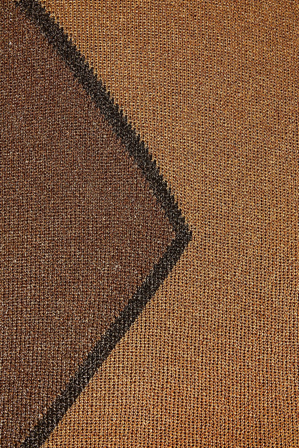 MISSONI Sequin-embellished metallic knitted scarf