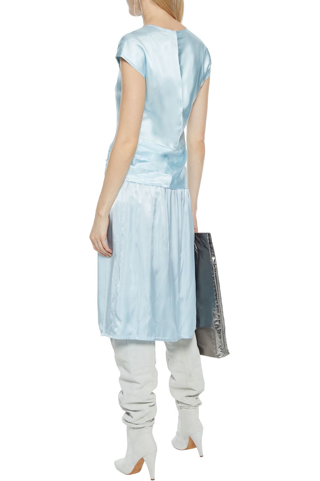 HELMUT LANG Pleated satin top