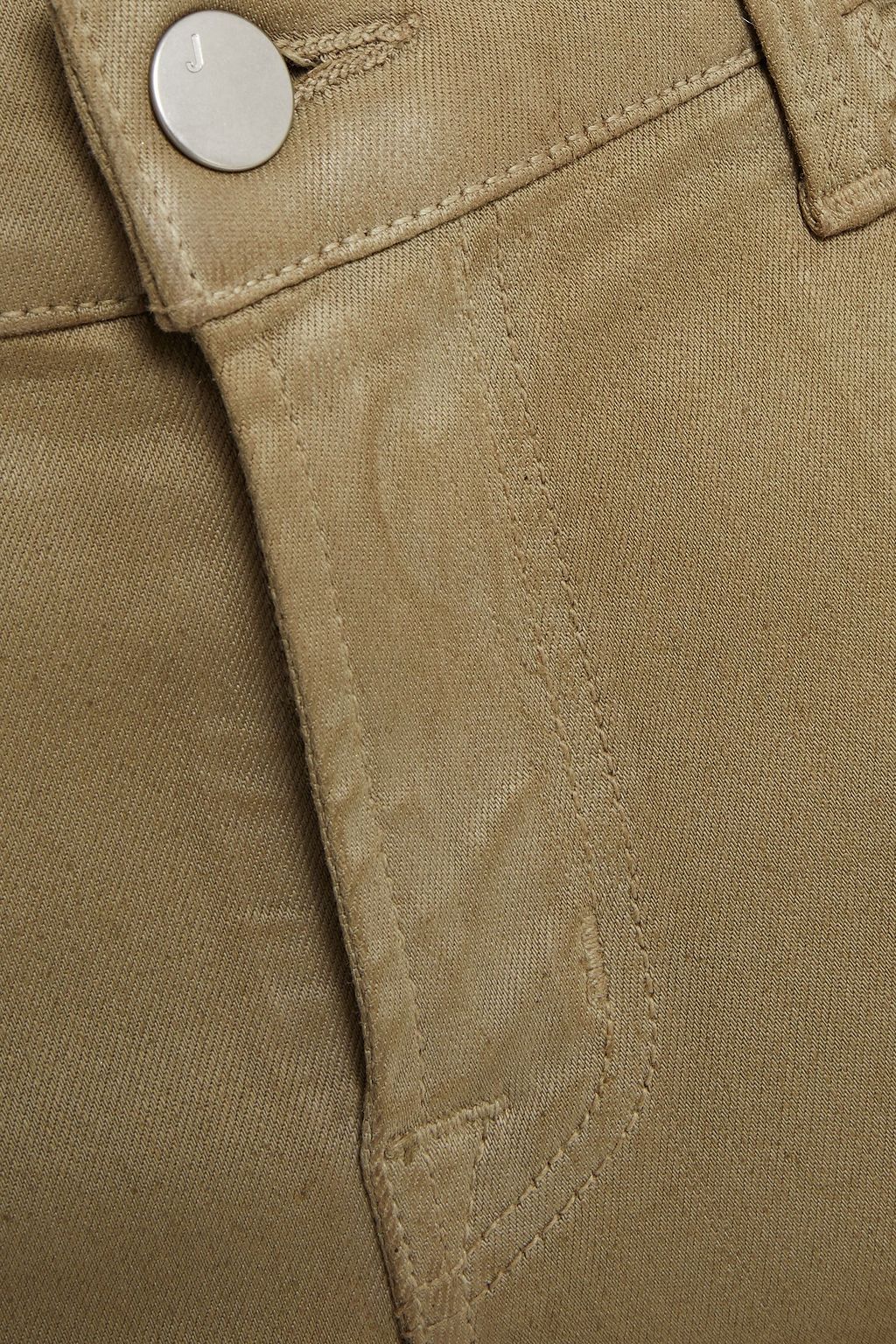 J BRAND Paz cropped coated mid-rise skinny jeans