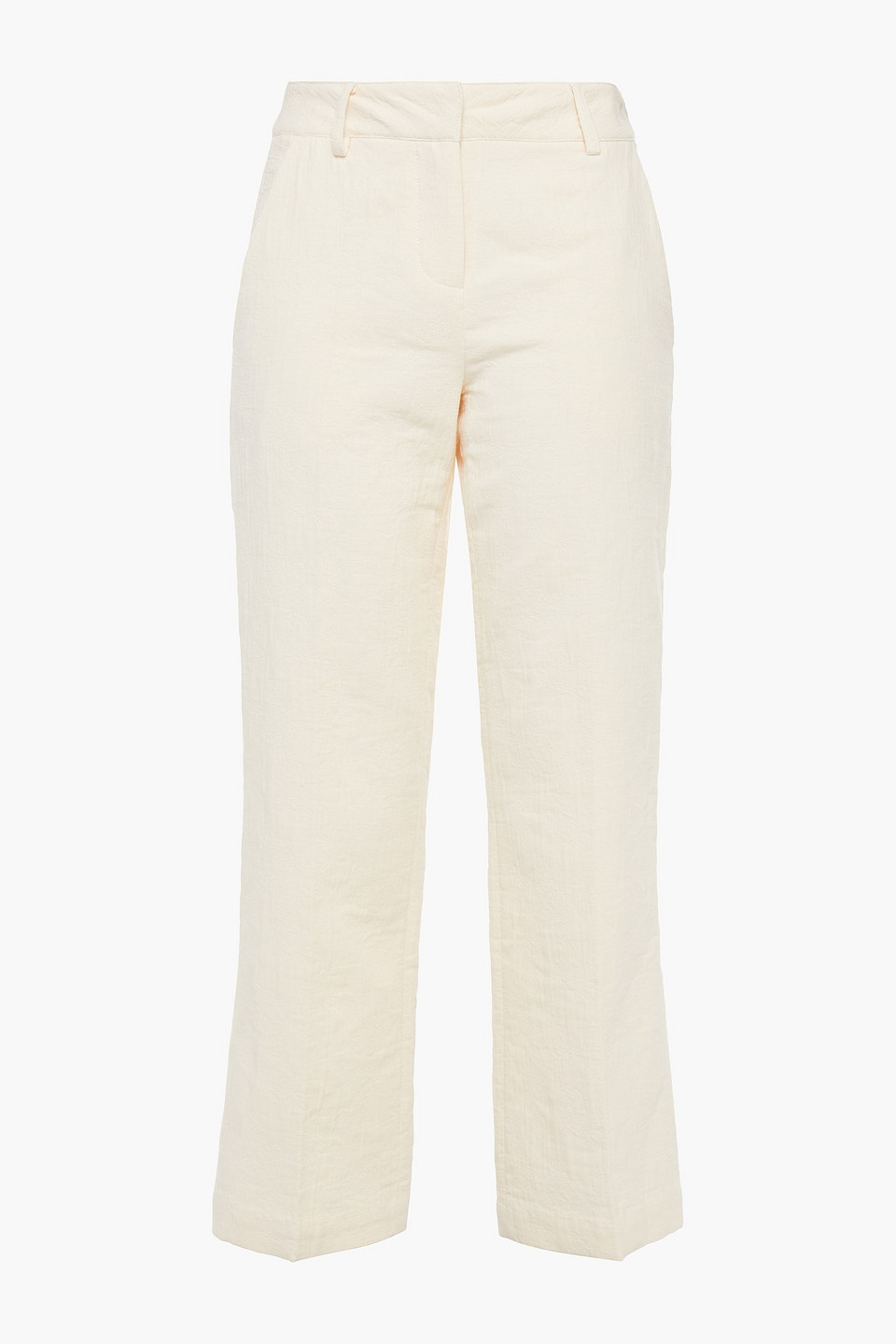 vanessa bruno - nastia cropped cotton bootcut pants - white - fr 38