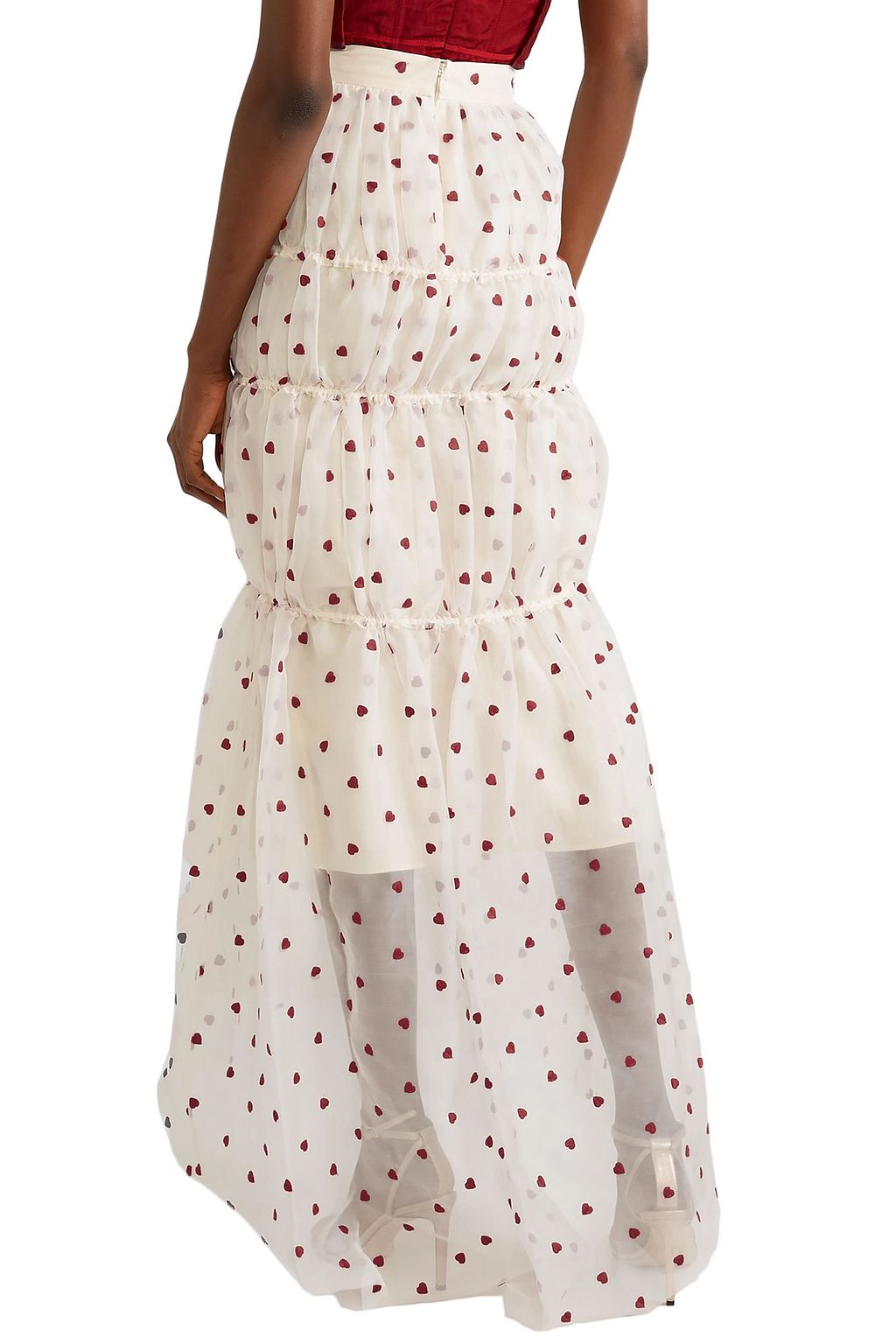BROCK COLLECTION Tiered embroidered silk-blend organza maxi skirt
