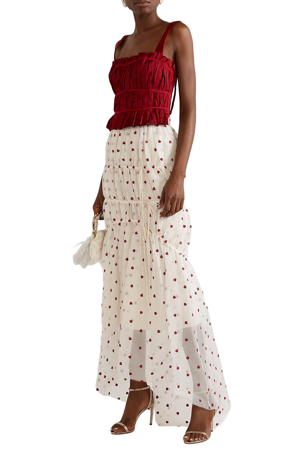  Brock Collection - Gestufter Maxirock Aus Organza Aus Einer Seidenmischung Mit Stickereien - Neutral - Us 6 