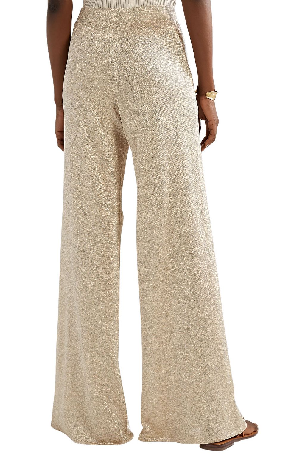 MISSONI Metallic knitted wide-leg pants