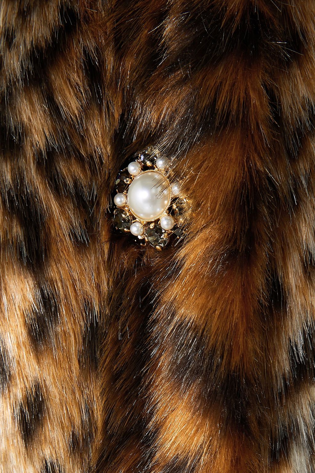 ERDEM Sorayah embellished leopard-print faux fur coat