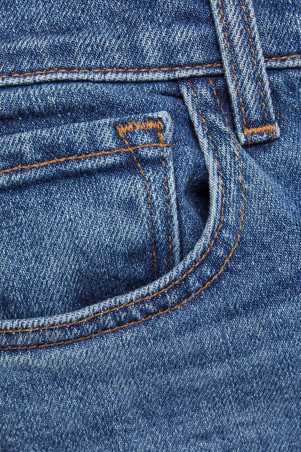 J BRAND Julia frayed faded high-rise flared jeans