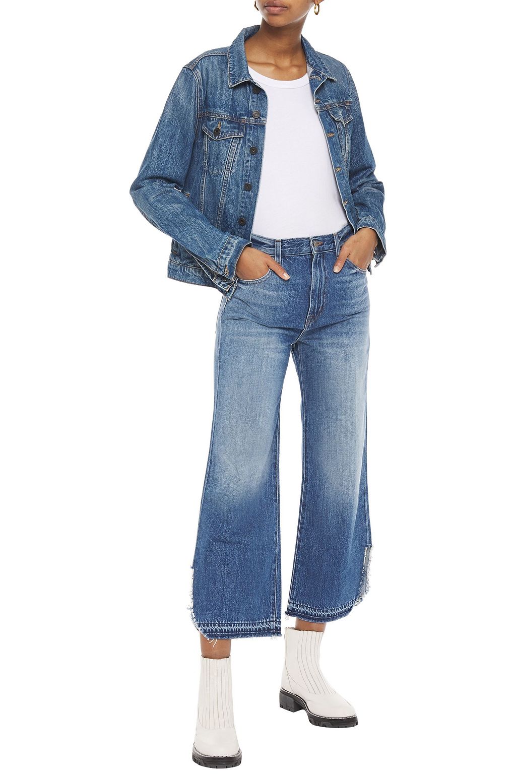 J BRAND Joan faded high-rise wide-leg jeans