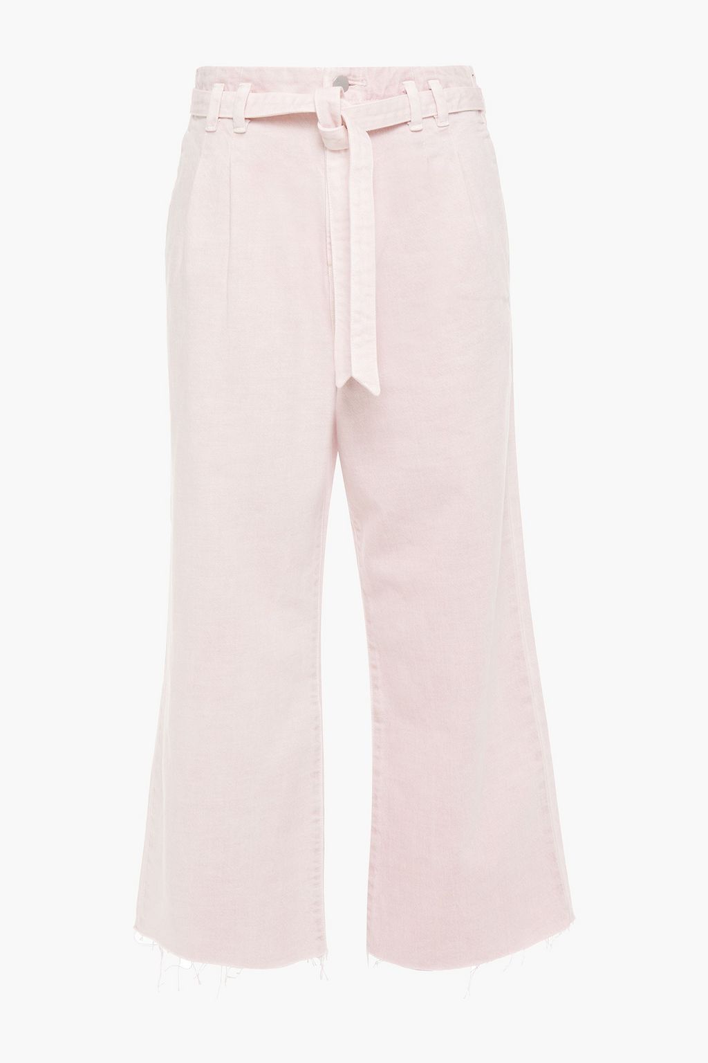 Pastel pink Joan belted high-rise wide 