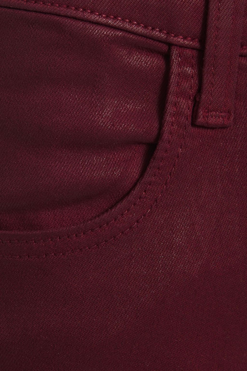 J BRAND Cropped coated high-rise skinny jeans