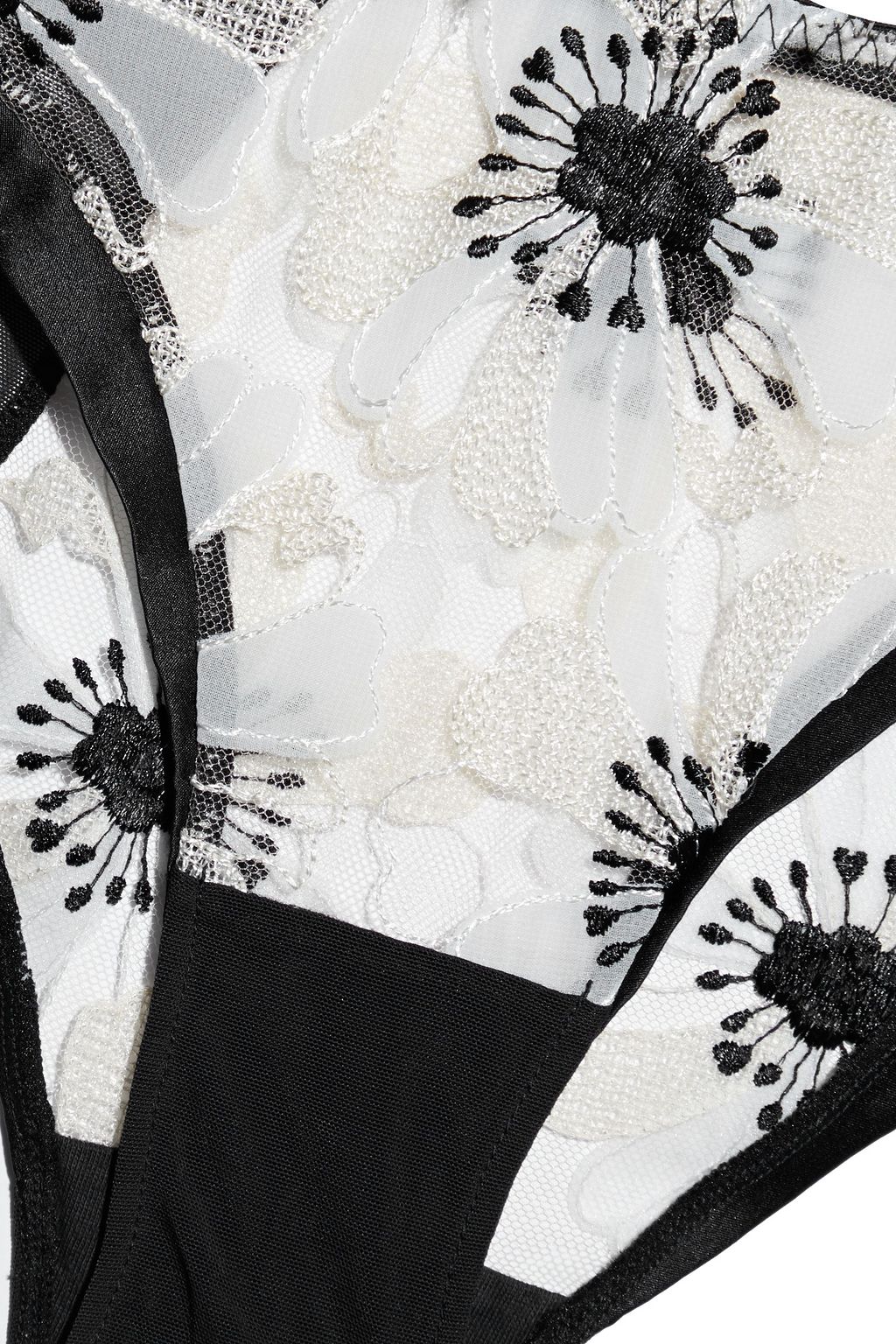 MYLA Winchester Road embroidered tulle and mesh low-rise briefs