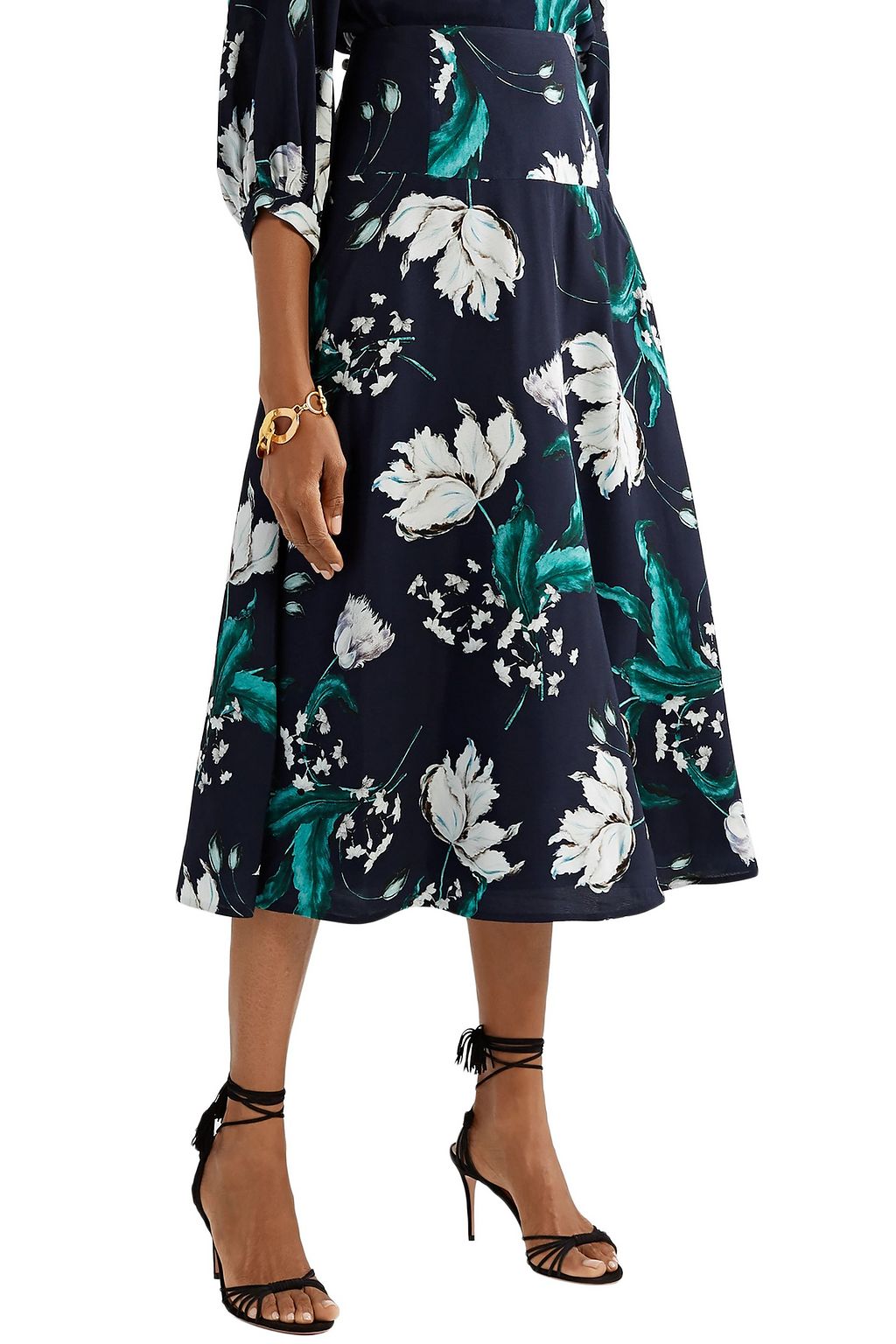 ERDEM Elvin floral-print crepe midi skirt