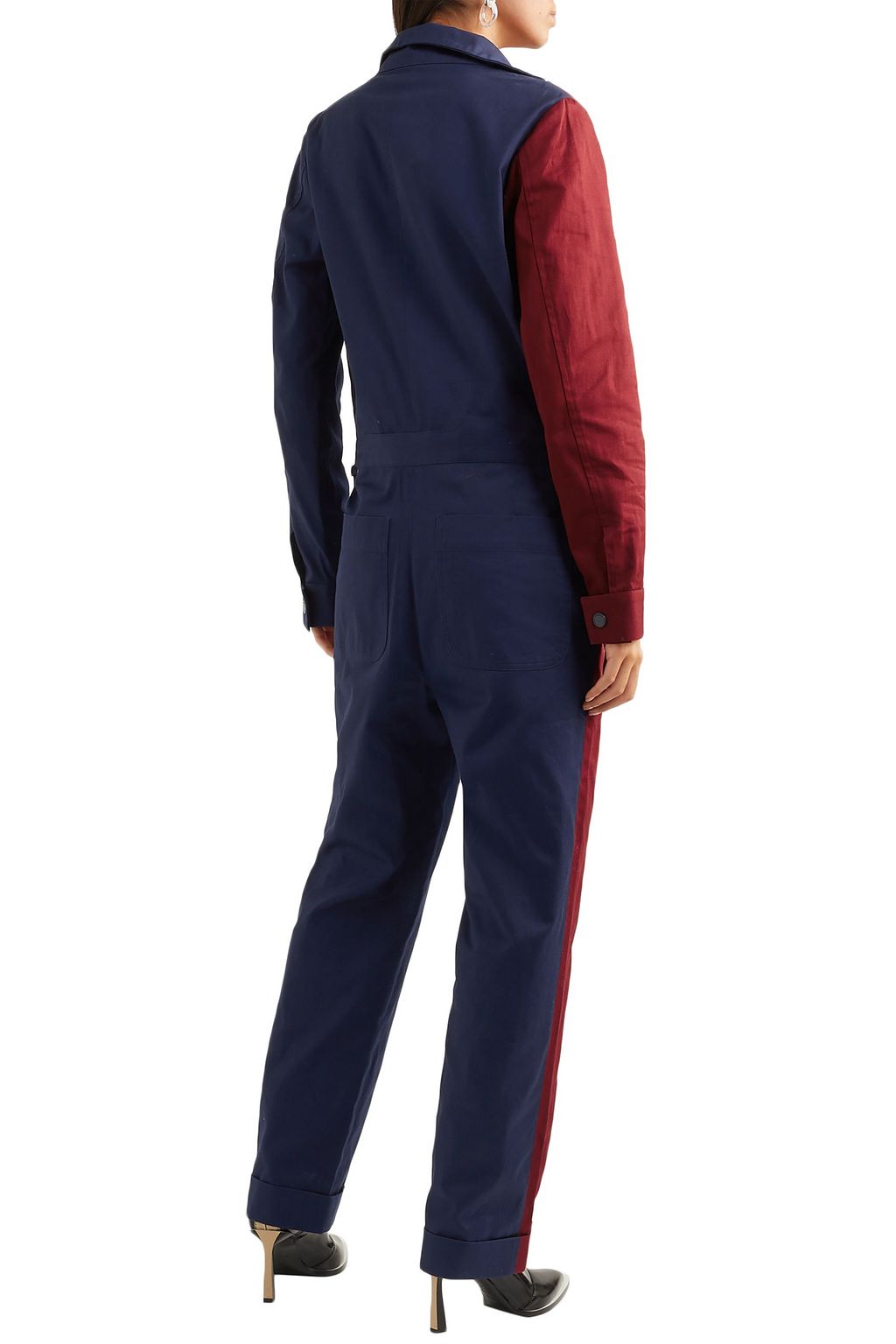 MONSE Two-tone cotton-twill jumpsuit