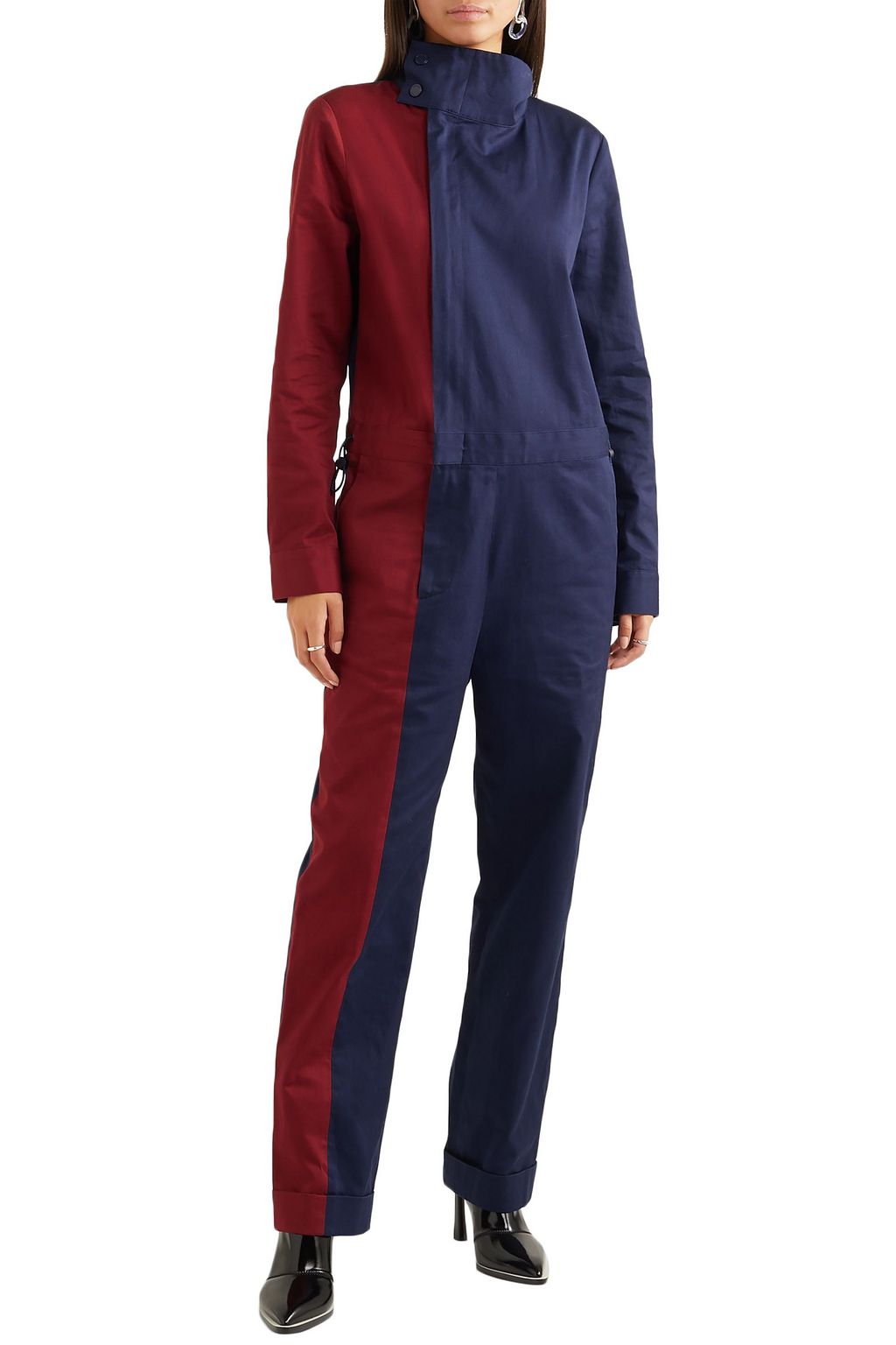 MONSE Two-tone cotton-twill jumpsuit