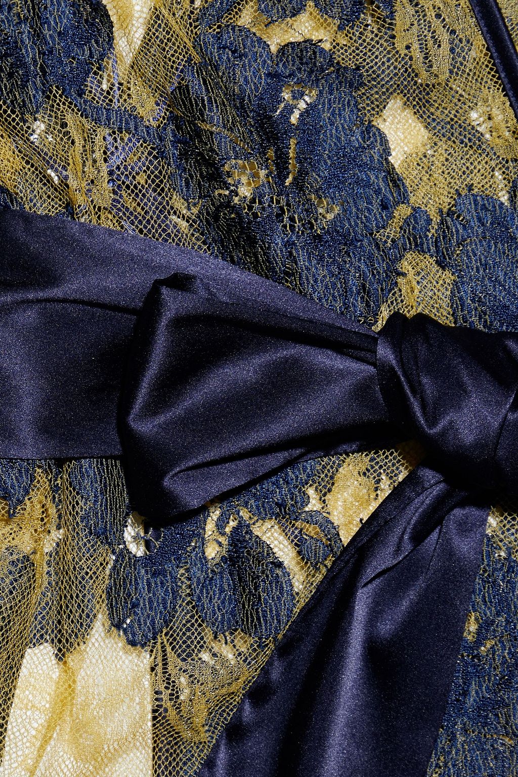 MYLA Dove Mews satin-trimmed Leavers lace robe