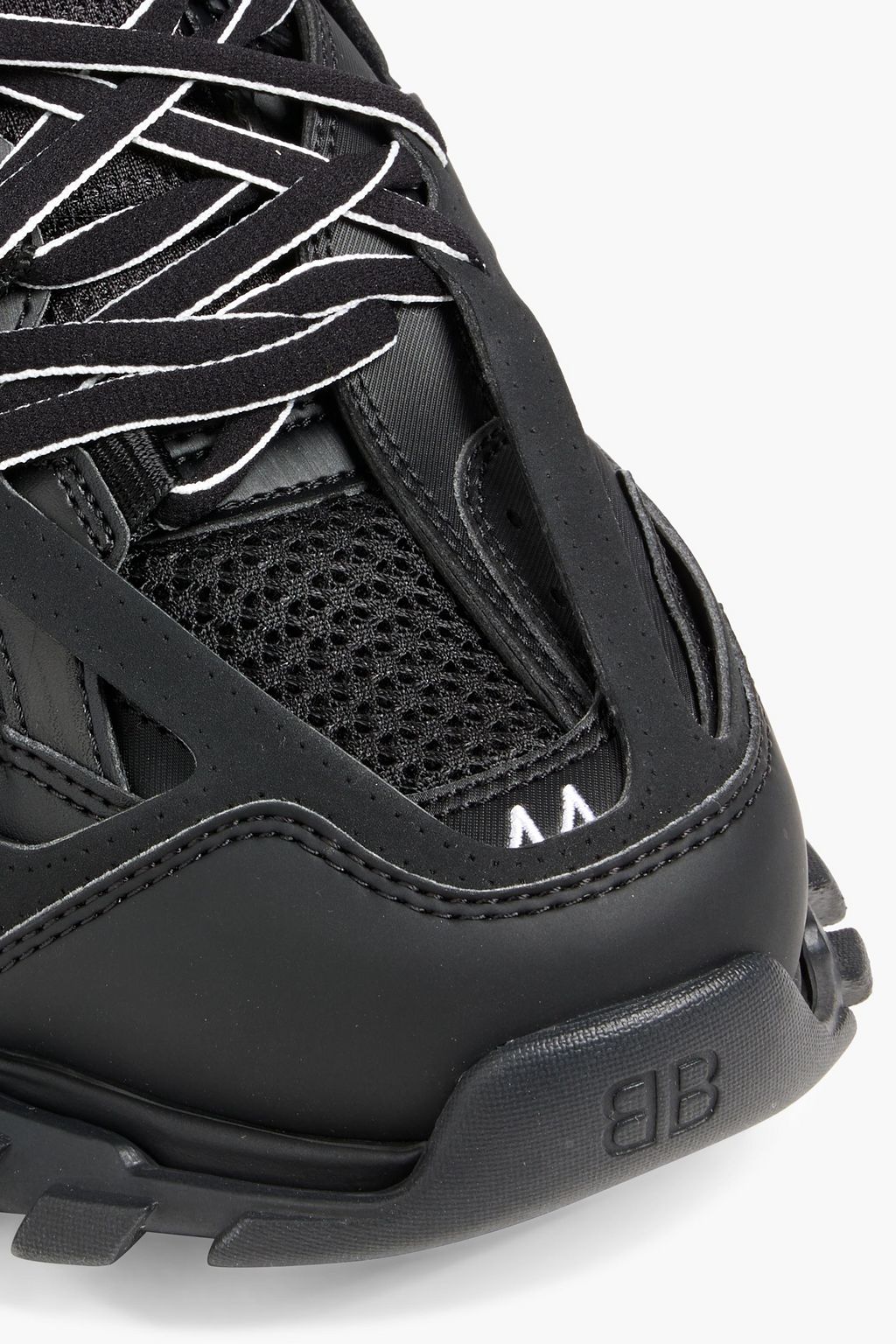 BALENCIAGA Track High faux leather, mesh and rubber high-top sneakers