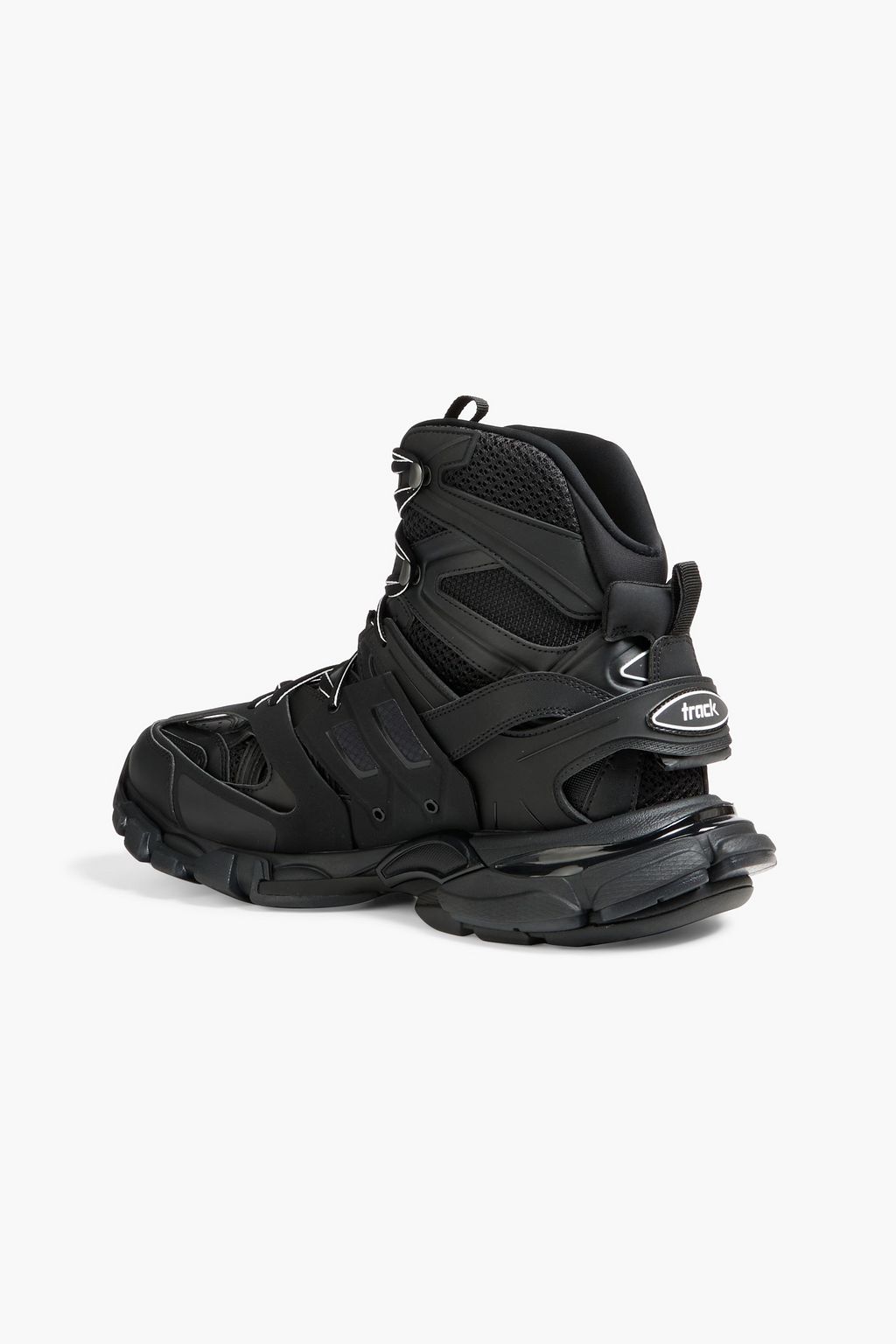 BALENCIAGA Track High faux leather, mesh and rubber high-top sneakers