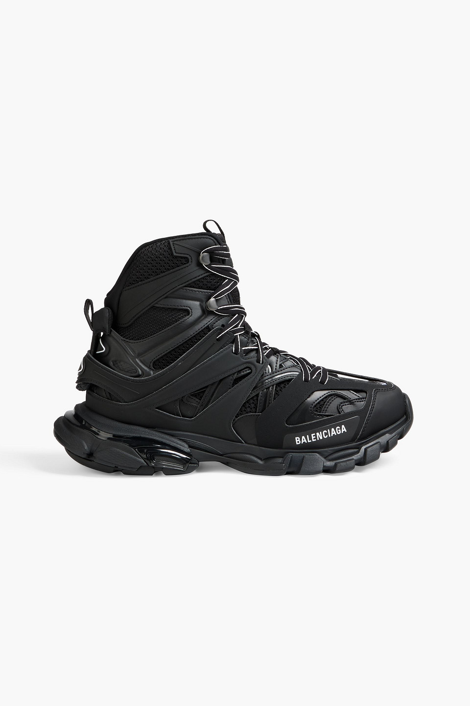 Shop Balenciaga Track High Faux Leather, Mesh And Rubber High-top Sneakers In Black