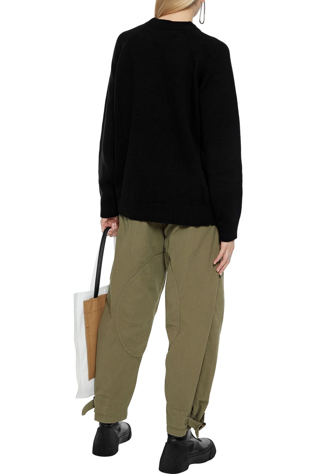 MCQ ALEXANDER MCQUEEN Tie-detailed wool and cashmere-blend sweater
