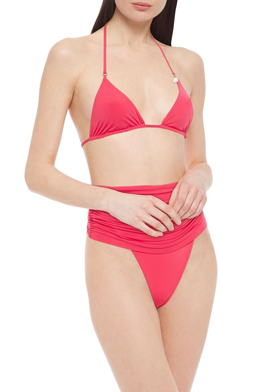 STELLA MCCARTNEY Ruched high-rise bikini briefs