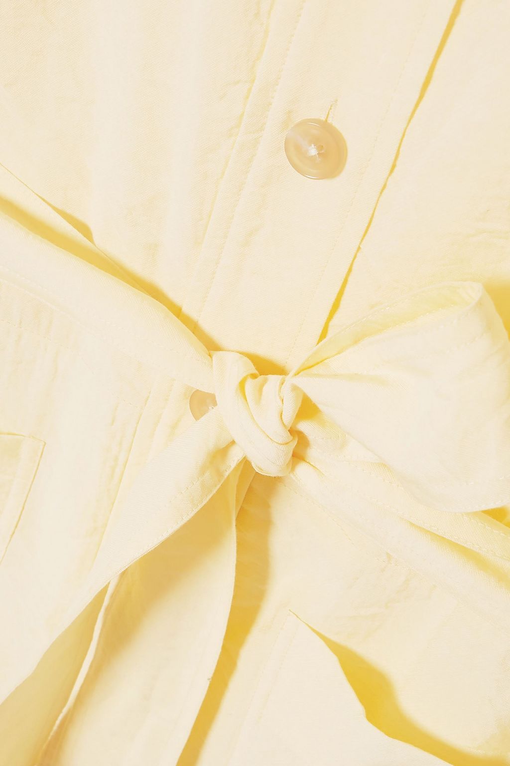 VINCE. Belted crinkled-twill midi shirt dress