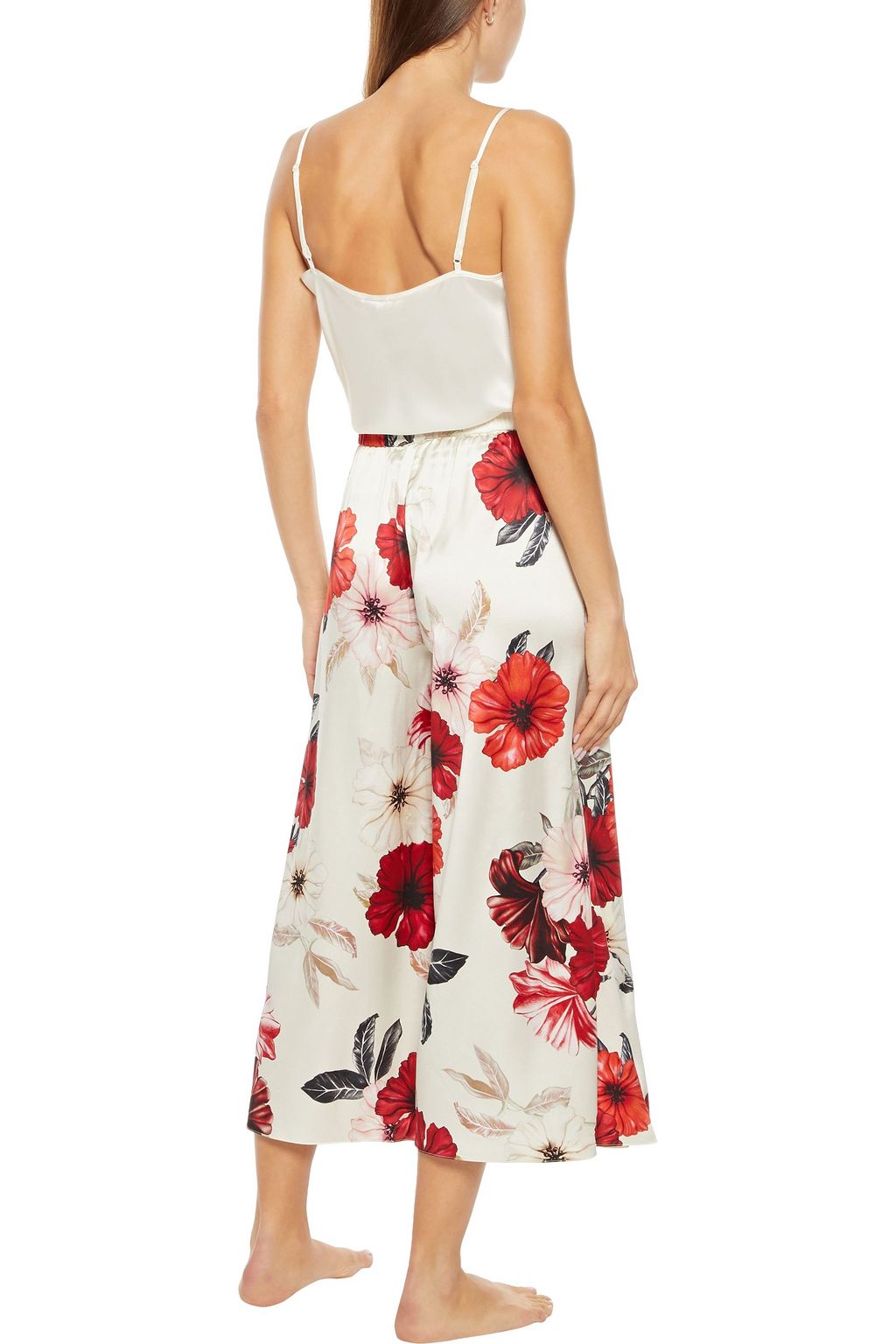 MYLA Covent Garden floral-print silk-blend satin culottes