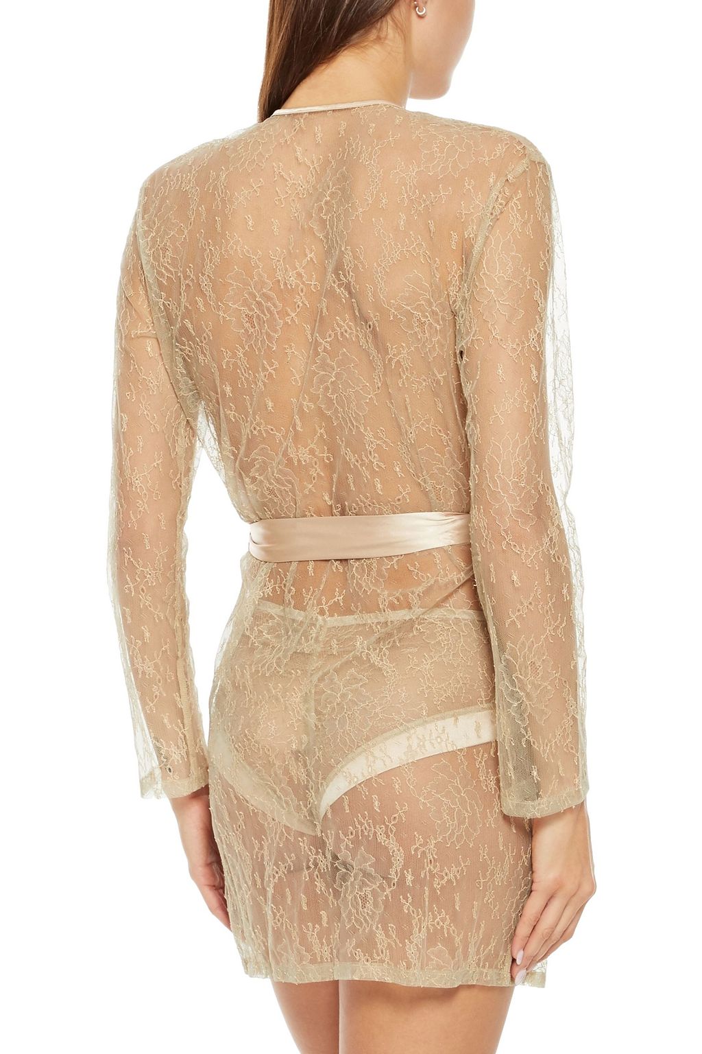 MYLA Darling Row belted Chantilly lace robe