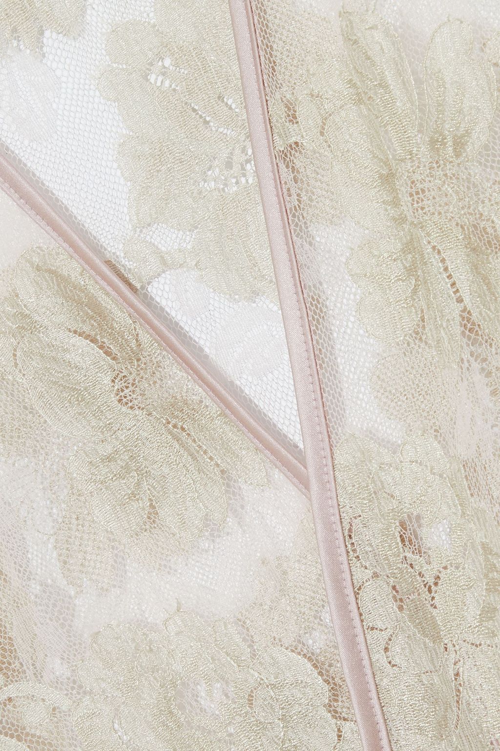 MYLA Dove Mews satin-trimmed Leavers lace robe