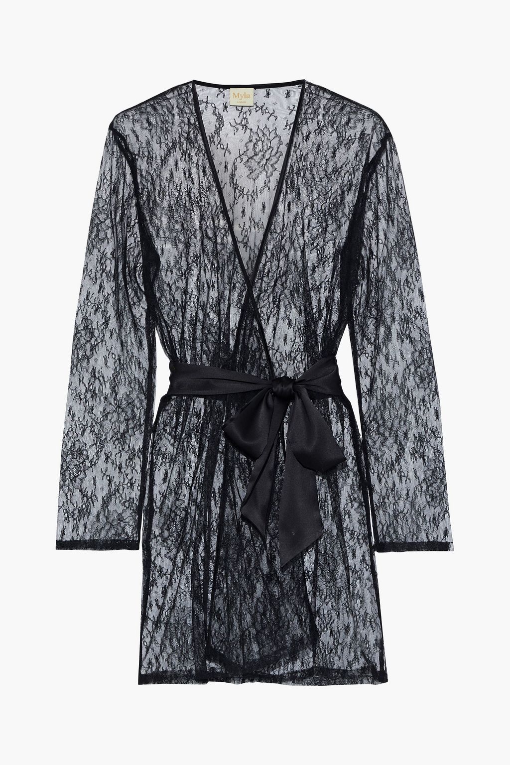 MYLA Darling Row belted Chantilly lace robe | THE OUTNET