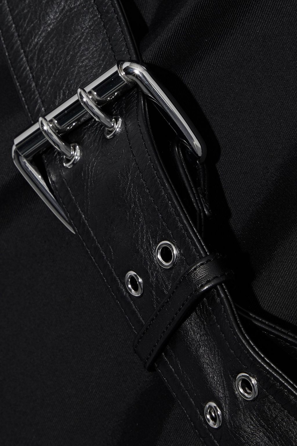 ALEXANDER WANG Leather-trimmed cotton-blend twill trench coat