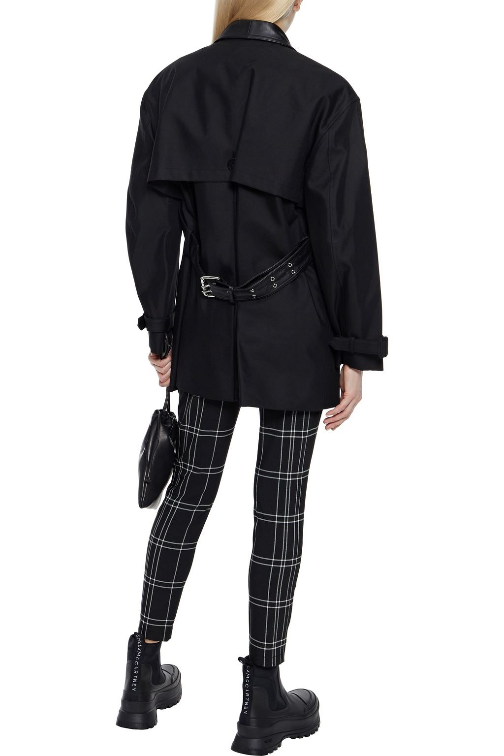 ALEXANDER WANG Leather-trimmed cotton-blend twill trench coat