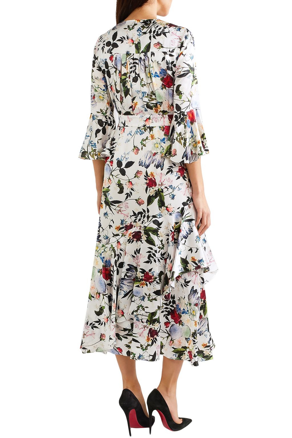 ERDEM Florence floral-print silk midi dress