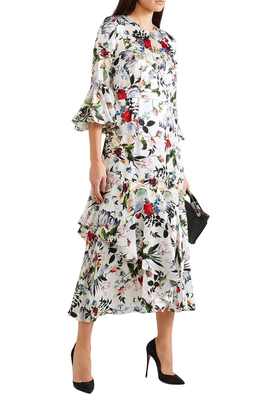 ERDEM Florence floral-print silk midi dress
