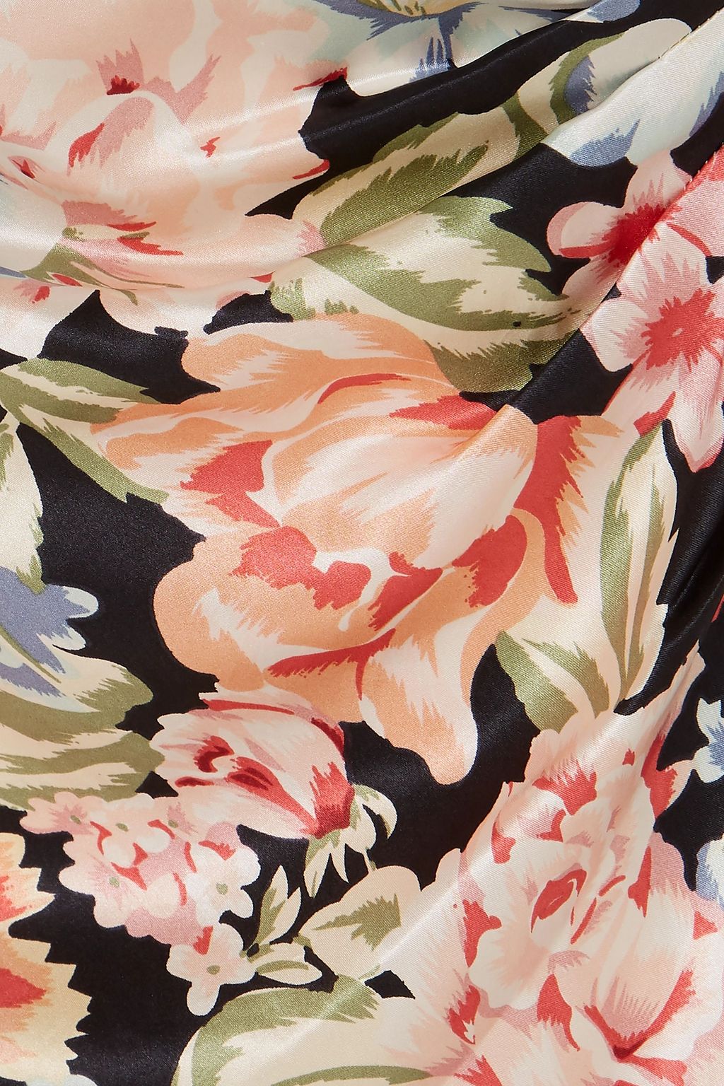 RIXO Betty printed satin wrap midi dress